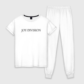 Женская пижама хлопок с принтом Joy Division в Новосибирске, 100% хлопок | брюки и футболка прямого кроя, без карманов, на брюках мягкая резинка на поясе и по низу штанин | ian curtis | joy division | rock | unknown pleasures | иэн кёртис | рок