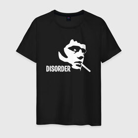 Мужская футболка хлопок с принтом Disorder в Новосибирске, 100% хлопок | прямой крой, круглый вырез горловины, длина до линии бедер, слегка спущенное плечо. | ian curtis | joy division | rock | unknown pleasures | иэн кёртис | рок