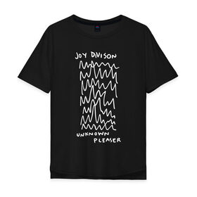 Мужская футболка хлопок Oversize с принтом Joy Division в Новосибирске, 100% хлопок | свободный крой, круглый ворот, “спинка” длиннее передней части | ian curtis | joy division | rock | unknown pleasures | иэн кёртис | рок