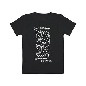 Детская футболка хлопок с принтом Joy Division в Новосибирске, 100% хлопок | круглый вырез горловины, полуприлегающий силуэт, длина до линии бедер | Тематика изображения на принте: ian curtis | joy division | rock | unknown pleasures | иэн кёртис | рок