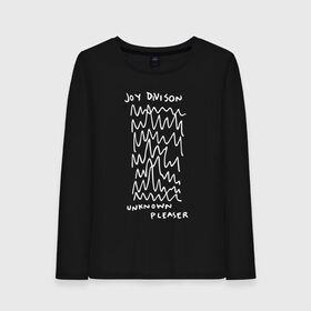 Женский лонгслив хлопок с принтом Joy Division в Новосибирске, 100% хлопок |  | ian curtis | joy division | rock | unknown pleasures | иэн кёртис | рок