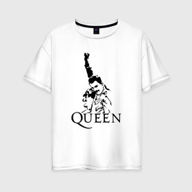 Женская футболка хлопок Oversize с принтом Queen в Новосибирске, 100% хлопок | свободный крой, круглый ворот, спущенный рукав, длина до линии бедер
 | paul rodgers | queen | quen | брайан мэй | глэм | группа | джон дикон | квин | королева | куин | меркури | меркьюри | мэркури | поп | роджер тейлор | рок | фредди | фреди | хард | хардрок
