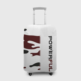 Чехол для чемодана 3D с принтом POWERFUL BLACK RED POINT в Новосибирске, 86% полиэфир, 14% спандекс | двустороннее нанесение принта, прорези для ручек и колес | abstract | geometry | powerful | texture | абстракция | веский | геометрия | камуфляж | крепкий | мощный | сильный | текстура | убедительный