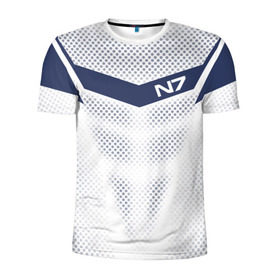 Мужская футболка 3D спортивная с принтом Mass Effect N7 в Новосибирске, 100% полиэстер с улучшенными характеристиками | приталенный силуэт, круглая горловина, широкие плечи, сужается к линии бедра | andromed | effect | n7 | альянс | ефект | игра | компьютерная | мас | масс | н7 | онлайн | программа | профессиональный военный код | сокрушитель n7 | фурия n7
