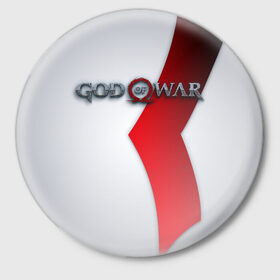 Значок с принтом God of War 4 в Новосибирске,  металл | круглая форма, металлическая застежка в виде булавки | 