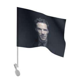Флаг для автомобиля с принтом Cumberbatch в Новосибирске, 100% полиэстер | Размер: 30*21 см | benedict | cumberbatch | sherlock | бенедикт | камбербатч | шерлок
