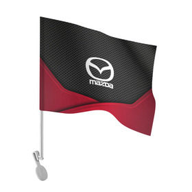 Флаг для автомобиля с принтом MAZDA в Новосибирске, 100% полиэстер | Размер: 30*21 см | auto | automobile | car | carbon | machine | mazda | motor | motor car | sport car | автомашина | бренд | легковой автомобиль | мазда | марка | спортивный автомобиль | тачка