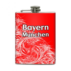 Фляга с принтом Bayern Munchen в Новосибирске, металлический корпус | емкость 0,22 л, размер 125 х 94 мм. Виниловая наклейка запечатывается полностью | 