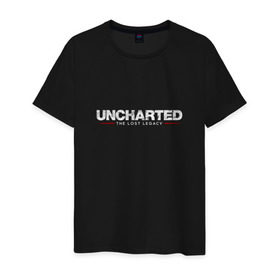 Мужская футболка хлопок с принтом Uncharted. Legacy в Новосибирске, 100% хлопок | прямой крой, круглый вырез горловины, длина до линии бедер, слегка спущенное плечо. | Тематика изображения на принте: chloe | drake | elena | nathan | naughty dog | sully | анчартед | дрейк | натан | нейтан | ноти дог | пиратs | приключения | путь вора | салли | утраченное наследие