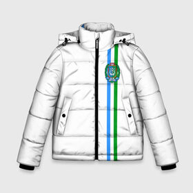 Зимняя куртка для мальчиков 3D с принтом Ханты-Мансийский округ в Новосибирске, ткань верха — 100% полиэстер; подклад — 100% полиэстер, утеплитель — 100% полиэстер | длина ниже бедра, удлиненная спинка, воротник стойка и отстегивающийся капюшон. Есть боковые карманы с листочкой на кнопках, утяжки по низу изделия и внутренний карман на молнии. 

Предусмотрены светоотражающий принт на спинке, радужный светоотражающий элемент на пуллере молнии и на резинке для утяжки | 86 | ru | rus | герб | мансийск | мансийский | мансы | надпись | округ | патриот | российская | российский | россия | русская | русский | рф | символ | страна | флаг | флага | ханты | цвета | югра