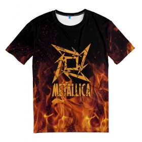 Мужская футболка 3D с принтом Metallica в Новосибирске, 100% полиэфир | прямой крой, круглый вырез горловины, длина до линии бедер | m | metallica | группа | джеймс хэтфилд | кирк хэмметт | ларс ульрих | метал | металика | металлика | миталика | музыка | роберт трухильо | рок | трэш | трэшметал | хард | хардрок | хеви | хевиметал