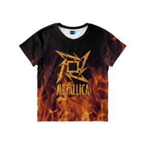 Детская футболка 3D с принтом Metallica в Новосибирске, 100% гипоаллергенный полиэфир | прямой крой, круглый вырез горловины, длина до линии бедер, чуть спущенное плечо, ткань немного тянется | m | metallica | группа | джеймс хэтфилд | кирк хэмметт | ларс ульрих | метал | металика | металлика | миталика | музыка | роберт трухильо | рок | трэш | трэшметал | хард | хардрок | хеви | хевиметал