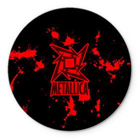 Коврик круглый с принтом Metallica в Новосибирске, резина и полиэстер | круглая форма, изображение наносится на всю лицевую часть | Тематика изображения на принте: m | metallica | группа | джеймс хэтфилд | кирк хэмметт | ларс ульрих | метал | металика | металлика | миталика | музыка | роберт трухильо | рок | трэш | трэшметал | хард | хардрок | хеви | хевиметал