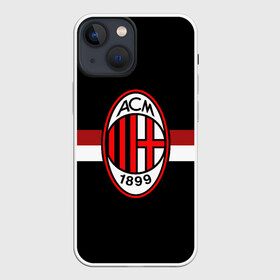 Чехол для iPhone 13 mini с принтом ФК Милан в Новосибирске,  |  | football | italia | logo | milan | sport | италия | лого | милан | спорт | фк | футбол | футбольный клуб