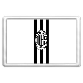 Магнит 45*70 с принтом FC Milan Black&White в Новосибирске, Пластик | Размер: 78*52 мм; Размер печати: 70*45 | Тематика изображения на принте: 