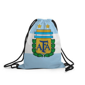 Рюкзак-мешок 3D с принтом Сборная Аргентины флаг в Новосибирске, 100% полиэстер | плотность ткани — 200 г/м2, размер — 35 х 45 см; лямки — толстые шнурки, застежка на шнуровке, без карманов и подкладки | аргентина | спорт | футбол