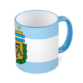 Кружка 3D с принтом Сборная Аргентины флаг в Новосибирске, керамика | ёмкость 330 мл | Тематика изображения на принте: аргентина | спорт | футбол