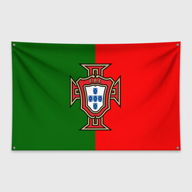 Флаг-баннер с принтом Сборная Португалии флаг в Новосибирске, 100% полиэстер | размер 67 х 109 см, плотность ткани — 95 г/м2; по краям флага есть четыре люверса для крепления | португалия | футбол