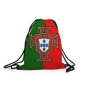 Рюкзак-мешок 3D с принтом Сборная Португалии флаг в Новосибирске, 100% полиэстер | плотность ткани — 200 г/м2, размер — 35 х 45 см; лямки — толстые шнурки, застежка на шнуровке, без карманов и подкладки | португалия | футбол