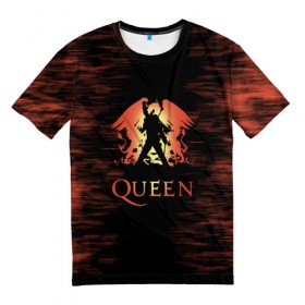 Мужская футболка 3D с принтом Queen в Новосибирске, 100% полиэфир | прямой крой, круглый вырез горловины, длина до линии бедер | paul rodgers | queen | брайан мэй | джон дикон | квин | меркури | меркьюри | мэркури | роджер тейлор | рок группа | фредди | фреди
