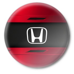 Значок с принтом HONDA SPORT в Новосибирске,  металл | круглая форма, металлическая застежка в виде булавки | Тематика изображения на принте: auto | car | honda | автомобиль | марка | хонда