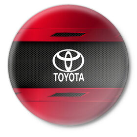 Значок с принтом TOYOTA SPORT в Новосибирске,  металл | круглая форма, металлическая застежка в виде булавки | auto | car | toyota | автомобиль | марка