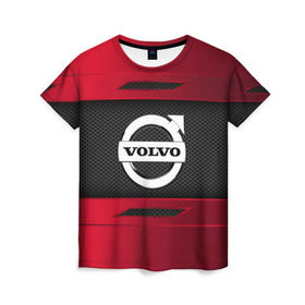 Женская футболка 3D с принтом VOLVO SPORT в Новосибирске, 100% полиэфир ( синтетическое хлопкоподобное полотно) | прямой крой, круглый вырез горловины, длина до линии бедер | auto | car | volvo | автомобиль | вольво | марка