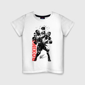 Детская футболка хлопок с принтом Майк Тайсон в Новосибирске, 100% хлопок | круглый вырез горловины, полуприлегающий силуэт, длина до линии бедер | boxing | mike tyson |   | бокс | боксер | майк тайсон