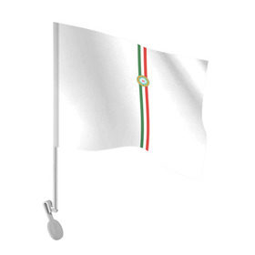 Флаг для автомобиля с принтом Чеченская республика в Новосибирске, 100% полиэстер | Размер: 30*21 см | Тематика изображения на принте: grozny | герб | грозный | патриот | северный кавказ | флага | цвета