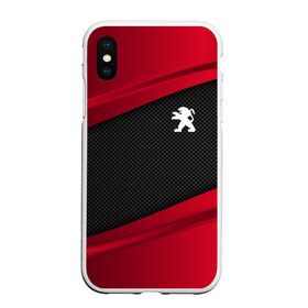 Чехол для iPhone XS Max матовый с принтом PEUGEOT SPORT в Новосибирске, Силикон | Область печати: задняя сторона чехла, без боковых панелей | Тематика изображения на принте: auto | car | carbon | peugeot | автомобиль | машина