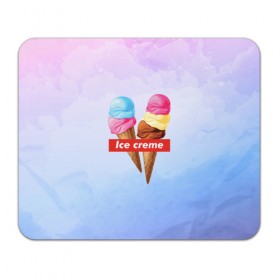 Коврик прямоугольный с принтом Ice Creme в Новосибирске, натуральный каучук | размер 230 х 185 мм; запечатка лицевой стороны | Тематика изображения на принте: ice cream | supreme | игра слов | лето | мороженое | рожок | тренд