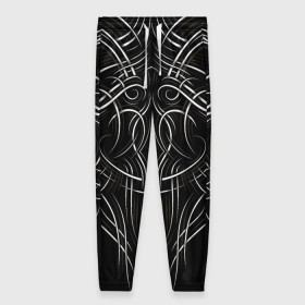 Женские брюки 3D с принтом Tribal Pattern в Новосибирске, полиэстер 100% | прямой крой, два кармана без застежек по бокам, с мягкой трикотажной резинкой на поясе и по низу штанин. В поясе для дополнительного комфорта — широкие завязки | Тематика изображения на принте: biker | bodybuilding | cool | fitness | gothic | gym | pattern | sport | style | tattoo | tribal | тату