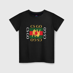 Детская футболка хлопок с принтом CS GO gg в Новосибирске, 100% хлопок | круглый вырез горловины, полуприлегающий силуэт, длина до линии бедер | counter | cs | cs:go | global | go | gucci | offensive | strike | гучи