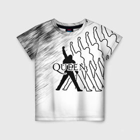 Детская футболка 3D с принтом Queen в Новосибирске, 100% гипоаллергенный полиэфир | прямой крой, круглый вырез горловины, длина до линии бедер, чуть спущенное плечо, ткань немного тянется | paul rodgers | queen | брайан мэй | джон дикон | квин | меркури | меркьюри | мэркури | роджер тейлор | рок группа | фредди | фреди