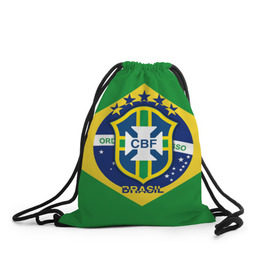 Рюкзак-мешок 3D с принтом Сборная Бразилии флаг в Новосибирске, 100% полиэстер | плотность ткани — 200 г/м2, размер — 35 х 45 см; лямки — толстые шнурки, застежка на шнуровке, без карманов и подкладки | brazil | бразилия