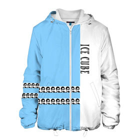 Мужская куртка 3D с принтом Ice Cube в Новосибирске, ткань верха — 100% полиэстер, подклад — флис | прямой крой, подол и капюшон оформлены резинкой с фиксаторами, два кармана без застежек по бокам, один большой потайной карман на груди. Карман на груди застегивается на липучку | Тематика изображения на принте: hip hop | ice cube | реп | репер | хип | хоп