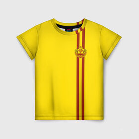 Детская футболка 3D с принтом Чувашская республика в Новосибирске, 100% гипоаллергенный полиэфир | прямой крой, круглый вырез горловины, длина до линии бедер, чуть спущенное плечо, ткань немного тянется | chuvashia | герб | республика | россия | рф | флаг | чуваш | чувашия | чувашская