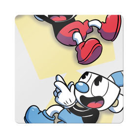 Магнит виниловый Квадрат с принтом Cuphead (2) в Новосибирске, полимерный материал с магнитным слоем | размер 9*9 см, закругленные углы | cuphead | game | retro