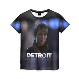 Женская футболка 3D с принтом Detroit: Become Human - Kara в Новосибирске, 100% полиэфир ( синтетическое хлопкоподобное полотно) | прямой крой, круглый вырез горловины, длина до линии бедер | connor | cyberlife | deviant | ps4 | rk800 |  detroit: become human | детроит | детроит: стать человеком | игры | коннор | пиратs | эксклюзив