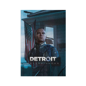 Обложка для паспорта матовая кожа с принтом Detroit: Become Human - Markus в Новосибирске, натуральная матовая кожа | размер 19,3 х 13,7 см; прозрачные пластиковые крепления | connor | cyberlife | deviant | ps4 | rk800 |  detroit: become human | детроит | детроит: стать человеком | игры | коннор | пиратs | эксклюзив