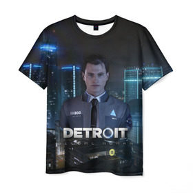 Мужская футболка 3D с принтом Detroit: Become Human - Connor в Новосибирске, 100% полиэфир | прямой крой, круглый вырез горловины, длина до линии бедер | 