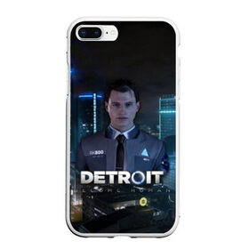 Чехол для iPhone 7Plus/8 Plus матовый с принтом Detroit Become Human - Connor в Новосибирске, Силикон | Область печати: задняя сторона чехла, без боковых панелей | 