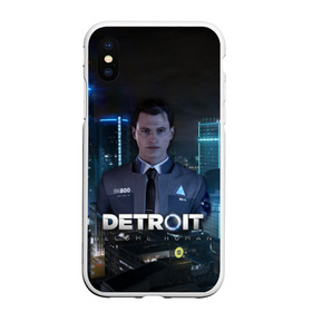 Чехол для iPhone XS Max матовый с принтом Detroit Become Human - Connor в Новосибирске, Силикон | Область печати: задняя сторона чехла, без боковых панелей | 