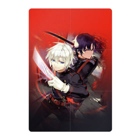 Магнитный плакат 2Х3 с принтом Shinya & Guren в Новосибирске, Полимерный материал с магнитным слоем | 6 деталей размером 9*9 см | Тематика изображения на принте: owari no seraph | seraph of the end | последний серафим