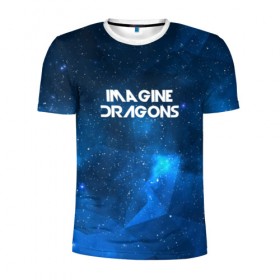 Мужская футболка 3D спортивная с принтом Imagine Dragons в Новосибирске, 100% полиэстер с улучшенными характеристиками | приталенный силуэт, круглая горловина, широкие плечи, сужается к линии бедра | космос | рок