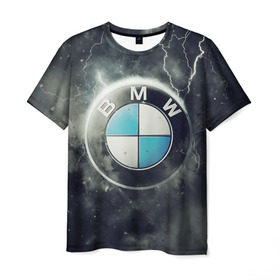 Мужская футболка 3D с принтом Логотип BMW в Новосибирске, 100% полиэфир | прямой крой, круглый вырез горловины, длина до линии бедер | logo bmw | бмв | логотип bmw | логотип бмв