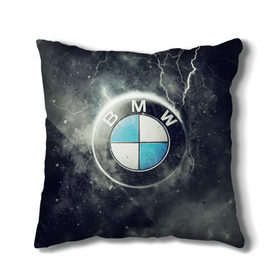 Подушка 3D с принтом Логотип BMW в Новосибирске, наволочка – 100% полиэстер, наполнитель – холлофайбер (легкий наполнитель, не вызывает аллергию). | состоит из подушки и наволочки. Наволочка на молнии, легко снимается для стирки | logo bmw | бмв | логотип bmw | логотип бмв