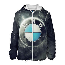 Мужская куртка 3D с принтом Логотип BMW в Новосибирске, ткань верха — 100% полиэстер, подклад — флис | прямой крой, подол и капюшон оформлены резинкой с фиксаторами, два кармана без застежек по бокам, один большой потайной карман на груди. Карман на груди застегивается на липучку | logo bmw | бмв | логотип bmw | логотип бмв
