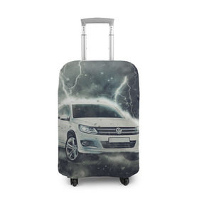 Чехол для чемодана 3D с принтом Volkswagen Tiguan в Новосибирске, 86% полиэфир, 14% спандекс | двустороннее нанесение принта, прорези для ручек и колес | tiguan | volkswagen
