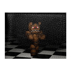 Обложка для студенческого билета с принтом Фредди FNAF в майнкрафт. в Новосибирске, натуральная кожа | Размер: 11*8 см; Печать на всей внешней стороне | freddy | фнаф | фредди